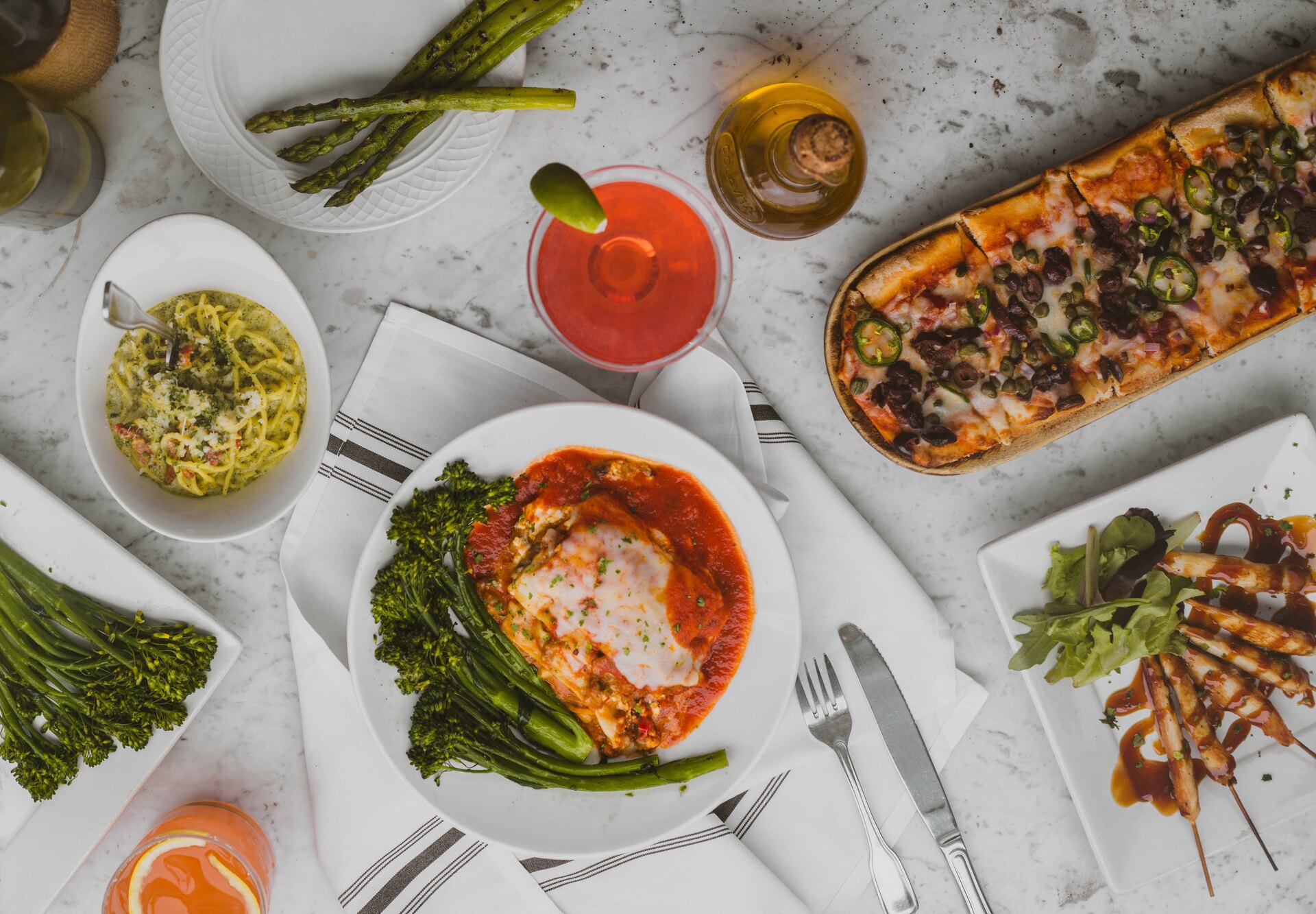 A table filled with a delicious assortment of food.